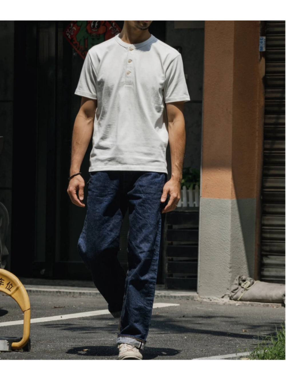 BRONSON MFG. 10.6 oz Cotton Short Sleeve Henley T-Shirt M USA SHIP M